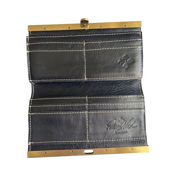 Patricia Nash Floral Leather Wallet With Brass Frame & Multiple Compartments - Picture 5 of 9